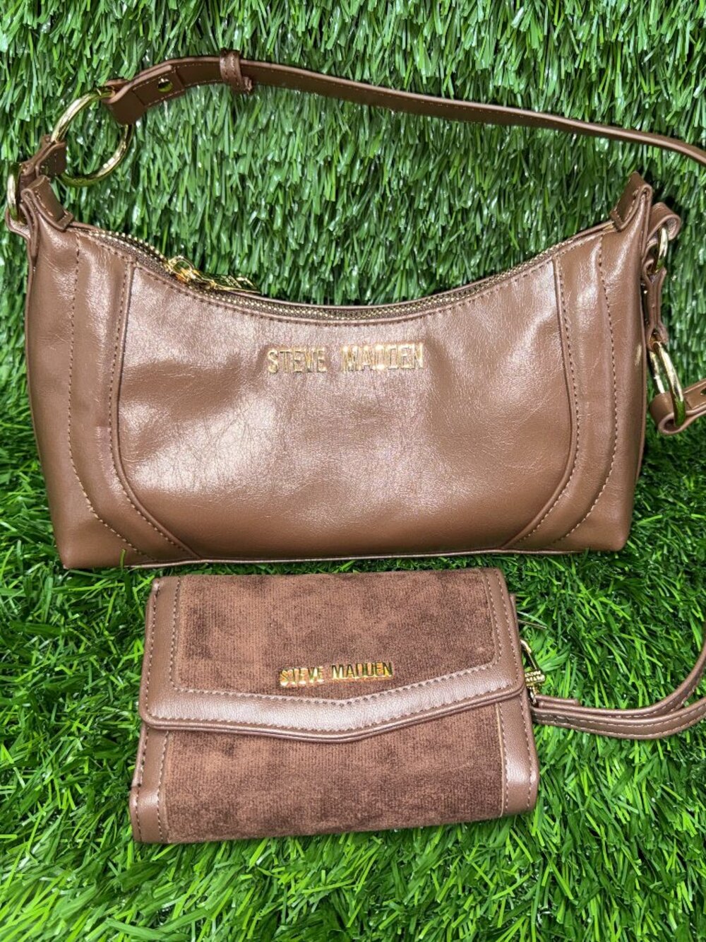 STEVE MADDEN BROWN PURSE AND WALLET